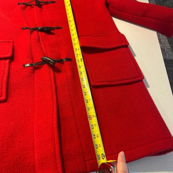 Burberry blue label vintage Red Hooded duffle coat- wool - Picture 6 of 13